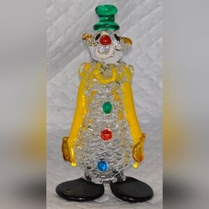 Hand Made Spun Glass Clown Figurine